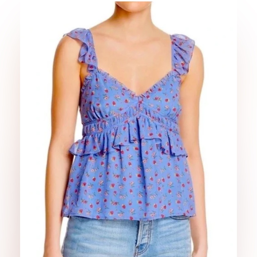Joie Silk Blue Floral Women's Top Size Small